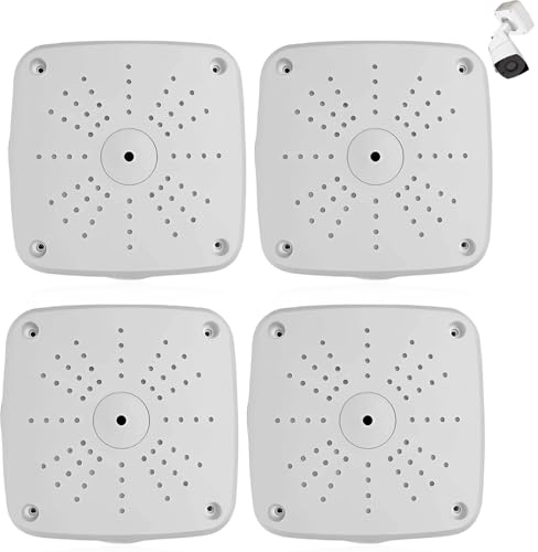 4 Stück Kamera-Anschlussdose: Wasserdichte Kamera Anschlussdose, Dome Kamera Junction Box ABS für Überwachungskamera, Abzweigdose für Innen- und Außenbereich Wand- und Deckenmontage