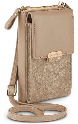 ONEFLOW Bliss Purse für iPhone 17 Pro Handytasche zum Umhängen Damen mit Portemonnaie, Handy Umhängetasche mit Geldbörse und Handyfach, Kleine Handtasche, Cream Beige
