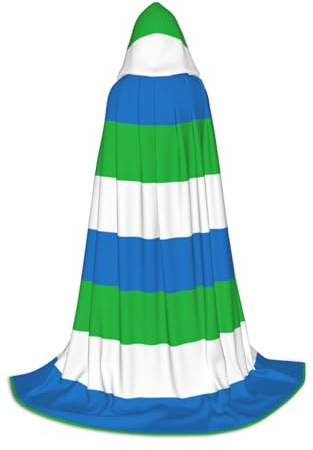 YQxwJL Capa larga unisex con capucha y estampado de la bandera de Sierra Leona para Halloween, para fiestas, bailes de máscaras, juego de rol