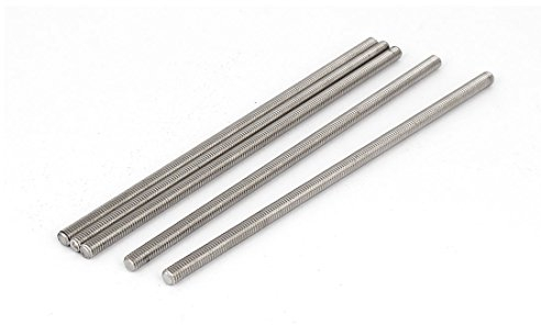 sourcing map 5 Stück Gewindestangen M6x170mm Edelstahl 304 Gewindestift Metrischem Vollgewinde Bar Gewindestäbe für Befestigung CNC-Werkzeugmaschinen 3D-Drucker Industrie Geräte