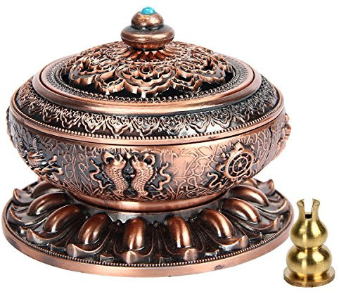 Kitchnexus Weihrauchbehälter Mit Räucherstäbchenhalter Tibetisches Handwerk 10 * 8 cm