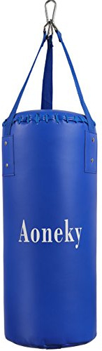 Aoneky Hängender Boxsack 0,5M/1M mit Riemen und Drehzapfen für Kinder Erwachsenes, Füllgewicht bis 15KG/45KG - Boxsack für MMA, Mua Thai, Judo, Kampfsport (ungefüllt) (50cm blau)