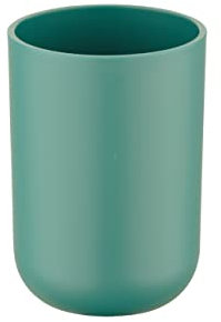 WENKO Zahnputzbecher Brasil, Becher für Zahnbürste und Zahnpasta, Zahnbürstenhalter für das Badezimmer oder Gäste-WC, Zahnbecher aus bruchsicherem Kunststoff, BPA-frei, Ø Grün, 7.3 x 10.3 x 7.3 cm