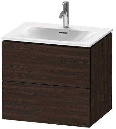 Duravit L-Cube Waschtischunterbau wandhängend LC6305, 620x481 mm, 2 Schubkästen, für Viu 234463, Farbe: Nussbaum gebürstet Echtholzfurnier - LC630506969