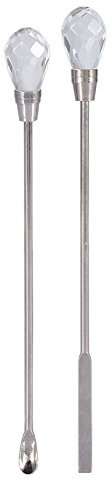 Ruiqas Nail Art Spatula Picker Spoon Acrylic Gel Powder Liquid Stirrer Mix Rod Manicure Tool Set Clear