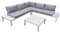 Home Islands Laos Loungeset Gartenmöbel-Set 4-teilig mit Ablagen aus Aluminium, Aluminium weiß