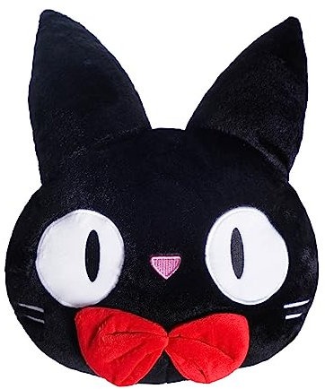 CoolChange Deko Kissen mit der Katze Jiji | Schwarze Katze Sofakissen | 25 x 33 cm