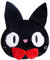 CoolChange Deko Kissen mit der Katze Jiji | Schwarze Katze Sofakissen | 25 x 33 cm