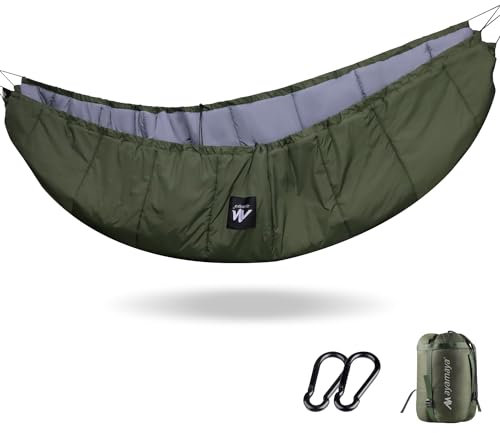 Hängematte Underquilt Isomatten Underkilt Outdoor, Ultralight Baumwolle Underblanket Winterschlafsack Winter -10-0 Grad für Hängematten Isolierung Leichte Wandern Camping (Grün(250 × 140cm))