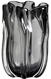 zxb-shop Plant Pot Black Transparent Glass Vase Living Room Home Coffee Table Bedroom Study Decoration Vase Flower Vase 6.4/11.4 Inches High Home Garden Plant Flower Pot (Size : Large)