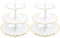 2 Pack Cake Stand 3 Tier Cupcake Dessert Holder Cardboard Round Tower for Birthday, Party, Anniversary, Baby Showers (White)