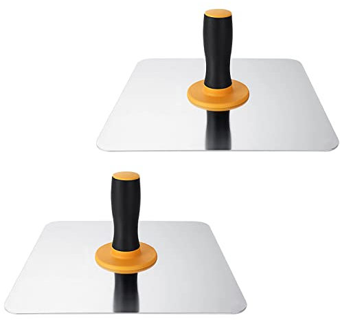 AKOLAFE 2 piezas de yeso de aluminio de halcón de yeso de 30 x 30 cm, herramientas de enlucido resistentes con mango de PET para mortero de cemento, paneles de yeso y acabado de hormigón, suministros