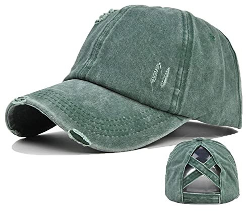 YAMEE Damen Baseballkappe Pferdeschwanz,Basecap Damen Sonnenhut Sonnenschutz,Baseballmütze Damen Vintage Sport Outdoor Cap