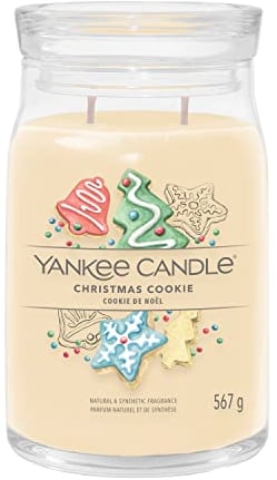 Yankee Candle Signature Duftkerze ; große Kerze mit langer Brenndauer „Christmas Cookie“ ; Soja-Wachs-Mix