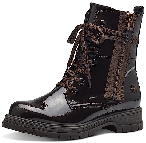 MARCO TOZZI by Guido Maria Kretschmer Damen Stiefeletten zum Schnüren Winter, Braun (Mocca Patent), 38