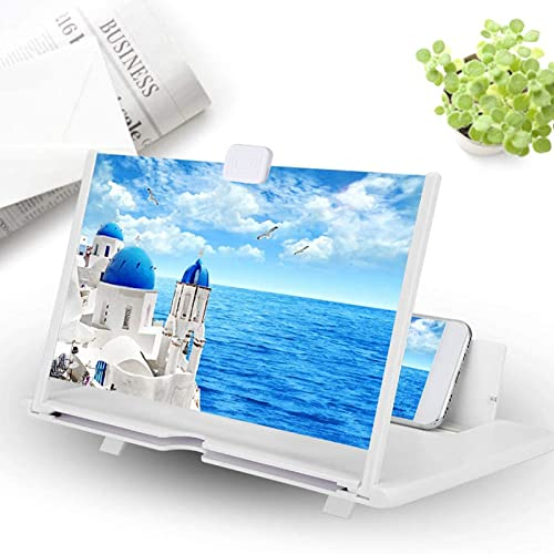 Handy Bildschirmvergrößerung,14 Zoll Handy Bildschirm Lupe,3D HD Filme Verstärker Projektor,Phone Screen Magnifier,Faltbarer Bildschirmlupe Handy, für Handy kompatibel mit Allen Smartphones (Weiß)