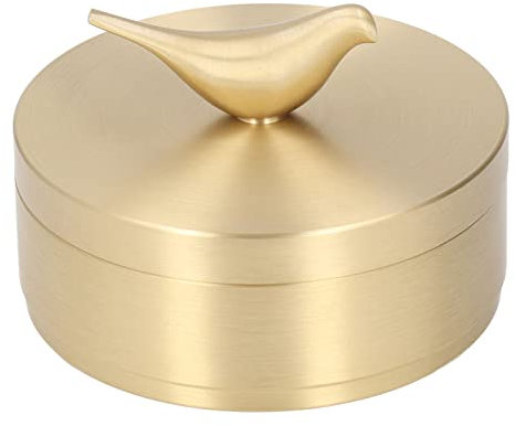 Goldener Aschenbecher – 4 Slots Vintage Winddichter Robuster Dekorativer Vogel aus Messing Statue Oldtimer Aschenbecher Für Family Office Hotel KTV Bar Outdoor(L)