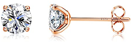 MILACOLATO 925 Silber CZ Ohrstecker Ohrringe Für Damen Herren, Langer Stift Zirkonia Aurora Regenbogen Ohrstecker, Mit Platin Gold Roségold Überzogener Winziger CZ Schläfer Ohrring Hypoallergen, 5mm