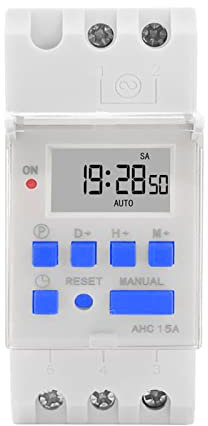 THC15A AHC15A Din Rail minuterie Relais Temps commutateurs hebdomadaire programmble électronique Tactile Interrupteur 220V Cloche Sonnerie Dispositif DIY (Color : Blau, Size : 220V)