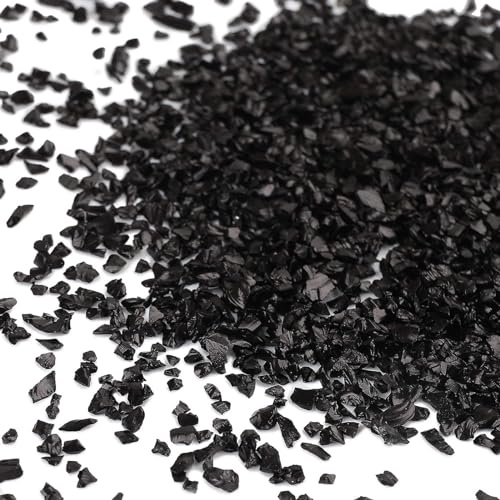 JBEIY Black Crushed Glass Glitter for Epoxy Resin, 7.05oz 2-4mm Irregular Metallic Chunky Craft Glitter, for DIY Resin, Vase Fillers, Nail, Decoration Making-200g