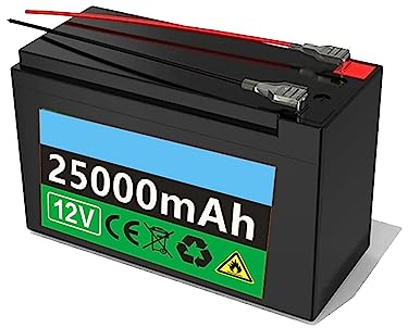 WILLQ 12V 3.5Ah 7Ah 10.5Ah 14Ah 18Ah 20Ah 25Ah Rechargeable Lithium Li-ion Battery Spare Battery Pack with BMS Protection Board for Solar Light Backup Battery,12V25Ah