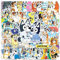 50 Stück Bluey Sticker Set,Niedlich Bluey Aufkleber Kinder,Wasserfeste Vinyl Graffiti Decal Sticker für Kinder Teenager Laptop Koffer Helm Motorrad Skateboard Fahrrad Scrapbook Mitgebsel Geschenke