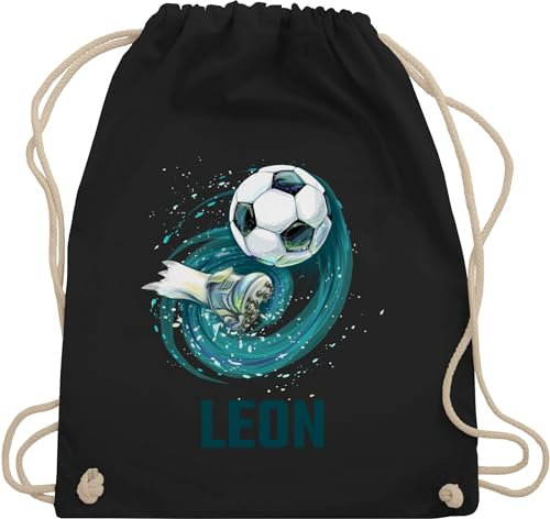Turnbeutel Rucksack - Fußball Schuss Cool Fußballfan | Fußballgeschenkideen - Unisize - Schwarz - personalisierte stoffbeutel junge beutel fussball geschenke+für+fußballfans leon beuteltasche