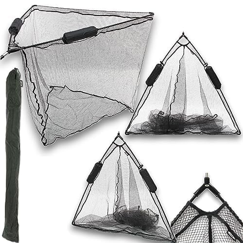 42 Inch Rubber Carp Pike Fishing Landing Net dual 2 Floats NGT Rubberised Mesh