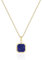 Phyonio Lapislazuli Anhänger Kette Damen Edelstahl Vergoldete Kette 585 Quadratische Anhänger Einfache Halskette Geschenk zum Valentinstag