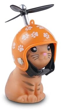 Winkee - Fahrrad Kätzchen mit Helm | Die süße Bike Kitty mit Helm und Propeller | Maskottchen für Fahrrad - Katze | Kätzchen mit Helm | Rubber Bike Deko