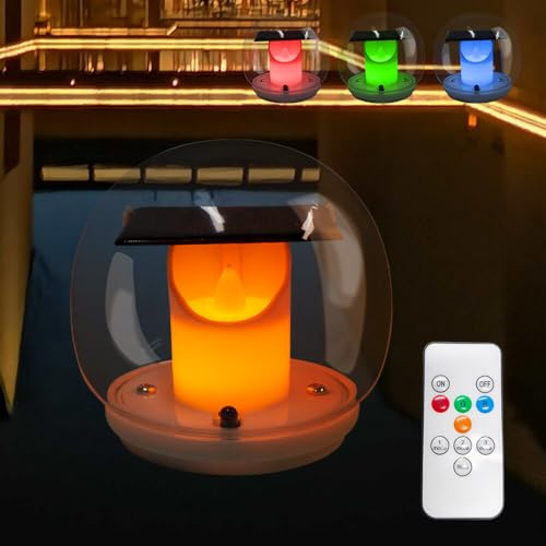 TGKYK Luces Piscina Solares, Luces Piscina Sumergibles Led Solar con Control Remoto, Multicolor Luz Piscina Solar Efecto Llama, IP68 Impermeable Luz Solar para Piscinas para Jardín Patio Estanque