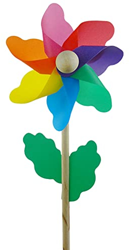 Bimhayuu Windspiel Blume Windrad Spielzeuge Bunte Windmühle Windspiel Windrade als Geschenk für Kinder zum Spielen Dekoration für Kindergärten Gärten Kinderzimmer Partys (1 STK)