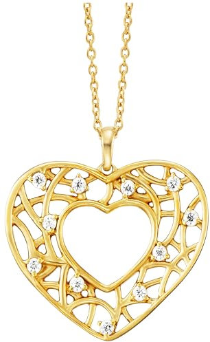 Julie Julsen Damen Anhänger mit Kette 925/- Sterling Silber 51cm Glänzend Zirkonia gold 148250033