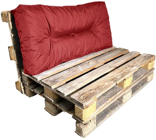 bananair - Palettenkissen Outdoor - Bequem, Robuster, UV-beständiger & Wasserabweisender - Ideal für Europaletten/Palettenmöbel/Palettensofa/Gartenmöbel (Sitz- oder Rückenkissen, 120x60 cm, Rot)