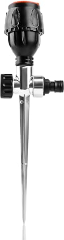 PBUSPU Garten Sprühregner, 360° Drehbarer Gartensprenger, Stabiler Metall-Dorn, Automatische Bewässerungssystem, Reichweite bis 20 m ür Garten Rasen Pflanzen Gemüse Blumen Pastorale