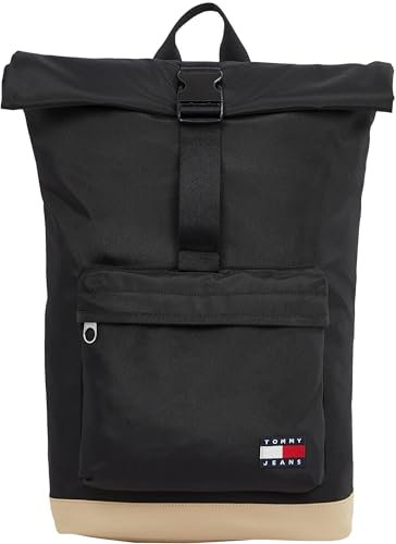 Tommy Jeans Herren Rucksack Daily Rolltop, Schwarz (Black), Einheitsgröße