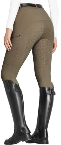 FitsT4 Sports Reitleggings Damen Reithose Silikon vollbesatz mit Handytasche und Gürtelschlaufen für Reitsport Pferdetraining