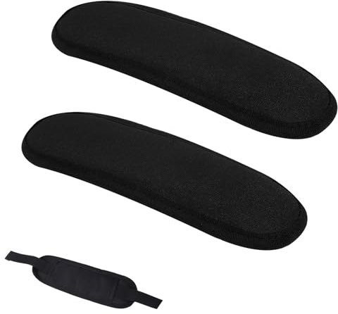 2 Pack Removable Shoulder Strap Pad - Universal Black Cushion for Bags, Backpacks, Satchels, Guitar Straps - Replacement Shoulder Relief