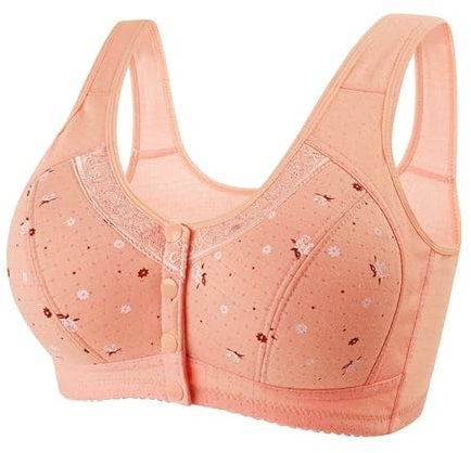 Generico Top Senza Spalline Reggiseno Spalline Trasparenti Reggiseni a per Donne anziane, Comodi e convenienti, Reggiseni in Cotone con Chiusura Frontale per Coppette Reggiseno Reggiseno (C, L)