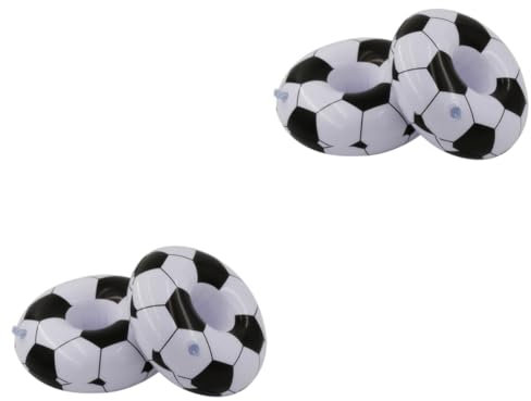 Toyvian 4stücke Teiliges Aufblasbare Fußball Getränkehalter Für Strandpartys Und Poolfeiern Stabil Leicht Zu Verwenden Mit Kreativen Designs Für Getränke Im Wasser