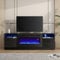 INMOZATA Electric Fire Insert TV Stand, Entertainment Center Console Table with 36 Fireplace, for 78 TV, with 12Colors Realistic Flame Effect & 12Colors Moon Lights, Overheat Protection, Black