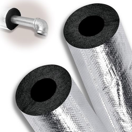 22mm - 108mm ID Selbstklebend Schlauch Rohrisolierung, Gummi Kunststoff- Schwamm Isolierrohr, Isolierschlauch für Klimaanlage Heizungssanierung Rohrdämmung Wasserleitung Wrap(15mmx60mmx0.95m)