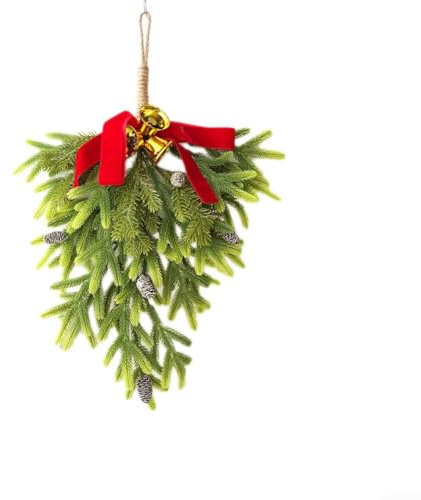 Hasaller Upside-down Künstlicher Weihnachtsbaum, saisonale Feiertagsdekoration, Weihnachtsbaumschmuck, umgekehrter Weihnachtsbaum, Wandbehang, künstliche PE-Kiefernzweige für Garten, Innenbereich,