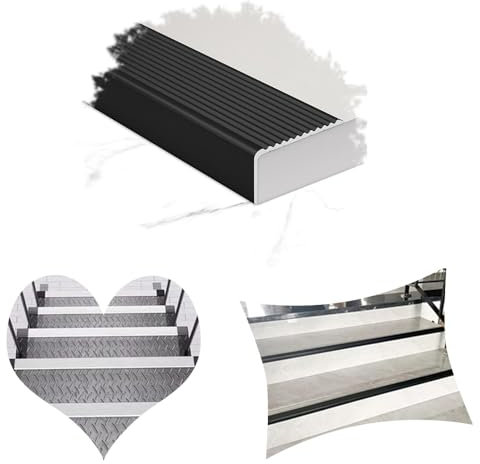 REDEXI Treppenkante Treppenkantenprofil Innen & Außen Stufenkantenprofil, Rutschfester Treppenprofil Treppenwinkel -Einfache Montage(Black,W30 x H20MM)