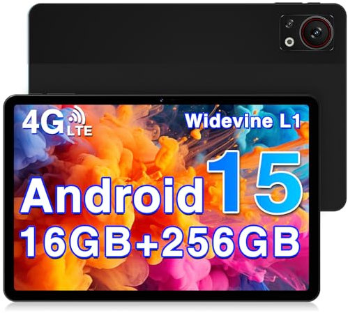 DOOGEE T30S 2025 Nuevo Android 15 Tablet 11 Pulgadas 16GB+256GB/1TB TF Octa-Core, 2.4K Display, 8580mAh, 4G-LTE Android Tablet, Bluetooth 5.0+2.4G/5G WiFi Tableta, 13MP+8MP, GPS, Tipo C, Negra