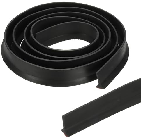 PATIKIL 79 Inch Collapsible Shower Threshold Water Dam Guard, Shower Stopper Barrier Self Adhesive Sink Splash Guards for Frameless Shower Door Bottom, Black (1.2 Wx0.6 T)