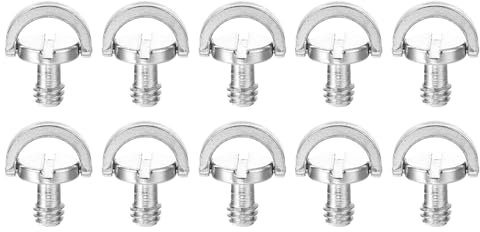 sourcing map 10 Pcs Camera Screw Mount Set 1/4 Inch Quick Release Screw for Camera, Tripod Screw Adapter, Monopod, Flash Light