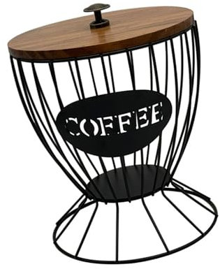 Rebellious Kaffeeschoten Spender Mit Deckel Praktischer Kaffeeschoten Aufbewahrungslösung Robuster Metallkaffeehalter Für Dekore