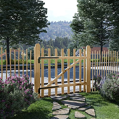 Gecheer Portillon simple de clôture Bois de noisetier 100x90 cm, Portillon de Jardin, Porte de Jardin Exterieur Porte de Clôture Décorative