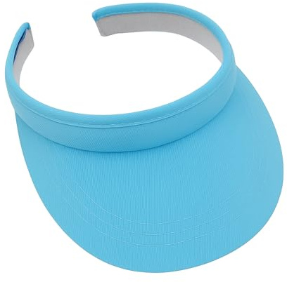 Visiera sportiva per donna e uomo stile classico senza coppa protezione solare leggera casual spiaggia golf tennis, Azzurro, M